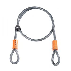 Kryptonite Câble à Double Boucle KryptoFlex 410 - Câble Flexible Torsadé de 10 mm | Utilisable avec les Antivols U et Antivols à Disque | Protection des Accessoires de Vélo | Longueur 120 cm