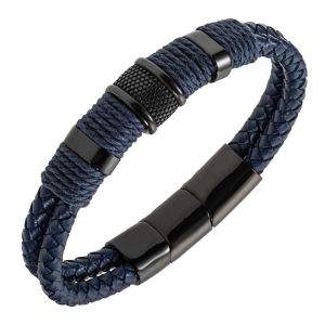 Bracelet Homme All Blacks Bijoux - 682374 Acier et Cuir