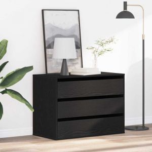 VidaXL Commode Ch&ecirc;ne noir 80 x 41 x 58 cm Bois d'ing&eacute;nierie