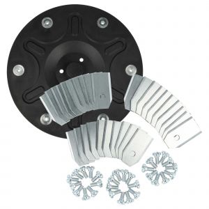 Vhbw Kit d'accessoires de 31 pi&egrave;ces compatible avec Segway Navimow i110n tondeuse &agrave; gazon - 1x disque porte-lame, 30x lame + vis, noir / argent&eacute;