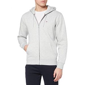 Image de Tommy Jeans TJM Regular Fleece Zip Hoodie Sweater, Gris Clair, L Homme