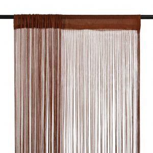 VidaXL Rideau en fils 2 pcs 100 x 250 cm Marron