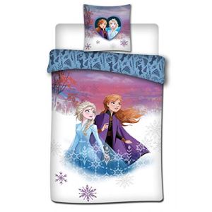 Image de Aymax S P R L Reine des Neiges 2 Parure de lit Housse de Couette Frozen 140x200 cm + Taie d'oreiller 63x63 cm