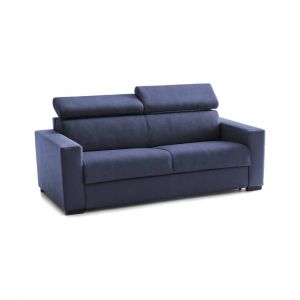 Canapé lit 2 places en tissu bleu
