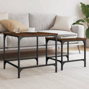 VidaXL Tables basses gigognes 2 pcs chêne marron bois d'ingénierie 838922