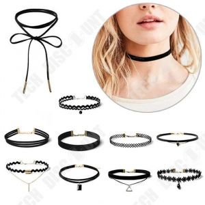 Colliers Ras Du Cou - Td - 10 Pièces - Velours - Noir - Femme