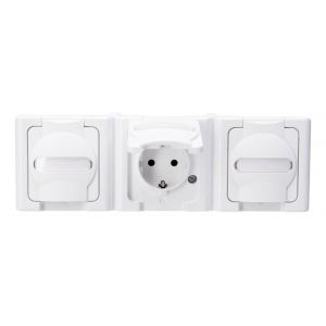 Image de Kopp Prise 2P+T avec clapet 131302006 BlueElectric blanc arctique