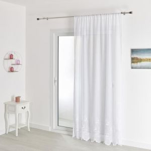 Homemaison Voilage sablé base brodée Blanc - 300 x 240 cm