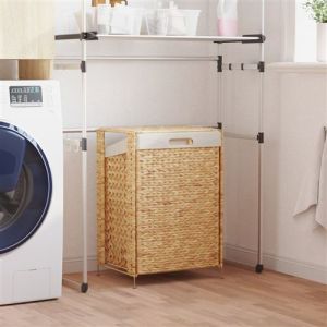 VidaXL Panier à linge 44x34x64 cm hyacinthe d'eau, sac à linge, boîte à linge, trieur à linge, poubelle à linge, panier à linge avec couvercle