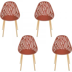 The home deco factory Chaise Lucena Terracotta - Lot De 4