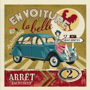 Tissu carr&eacute; jacquard 48 cm x 48 cm automobile jaune(...) -