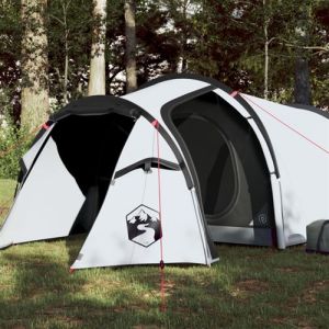 VidaXL Tente de camping 3 personnes blanc 370x185x116 cm taffetas 190T