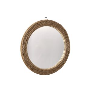 Today Miroir rond rotin marron 35x35