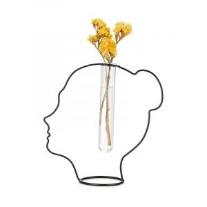 Balvi Vase lady silhouette noir métal