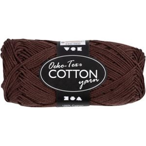 Creotime Pelote de fil de coton - 50 g Marron