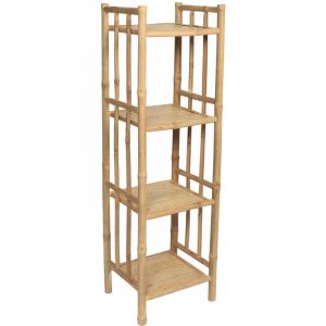 Tendance Meuble Etagère de rangement 4 niveaux en Bambou h 115 cm
