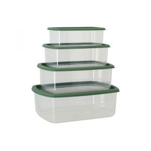 Menastyl Lot de 4 boîtes de conservation en plastique vert