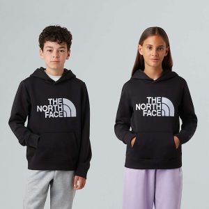 The North Face Sweat à capuche Drew Peak noir eclipse blanc enfant - L