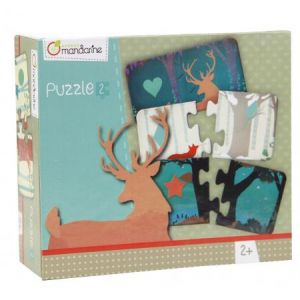 Avenue mandarine 52594O - Une boite de 12 puzzles 2 pièces Les Formes 6x11 cm