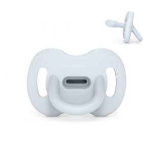 Suavinex Sucette Tout Silicone, pour Bébé 6/18 Mois, avec Tétine Symétrique SX Pro, Réversible, Super Douce et Souple, Idéal pour Dormir, Respecte le Développement Buccodentaire, Ballad Blue
