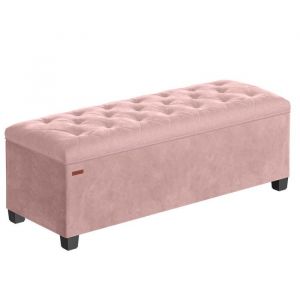 Songmics Tabouret de Rangement, Pouf, Repose-Pieds, 40 x 110 x 40 cm, Bout de Lit Cubique avec Rangement, Charge jusqu'à 300 kg, pour Salon, Chambre, Entrée,