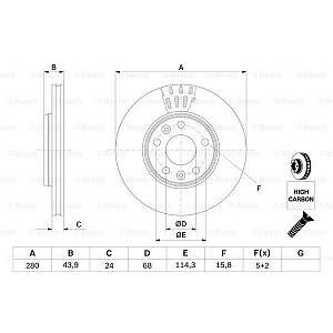 Bosch Jeu de 2 disques de frein RENAULT FLUENCE (0300 986 479 C62)