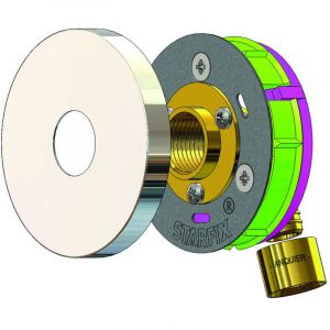 Anquier Sortie cloison starfix Mono per Ø16 glissement - f 1/2 avec rosace