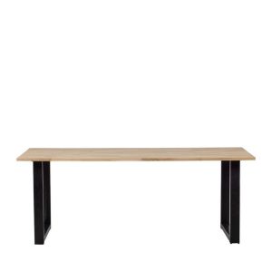 Image de Woood TABLO - Table à manger en bois piétement en U 220x90cm - Naturel