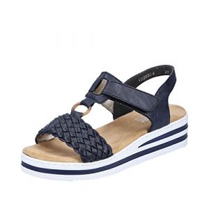 Image de Rieker V0268, Sandales à Bout Ouvert Femme, Bleu, 41.5 EU