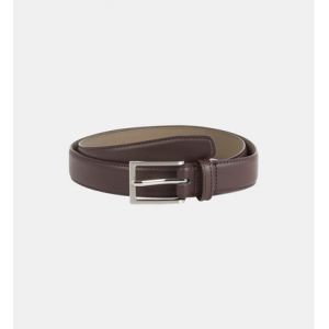 Galeries Lafayette Ceinture fine Birou cuir lisse Marron - Couleur Marron - Taille XL