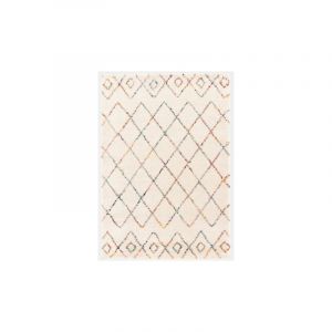 Décoweb Tapis motif berbère - Ouna - Écru et losanges multicolore - 200 x 290 cm