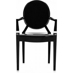 Kartell Chaise LOUIS GHOST (Noir brillant - Polycarbonate 2.0 &agrave; partir de mati&egrave;re premi&egrave;re renouvelable)
