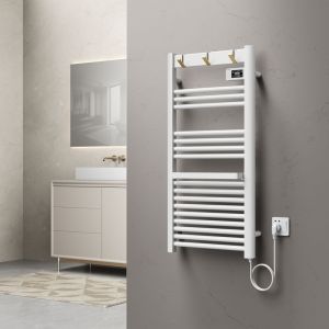Pro.tec - Sèche-serviettes électrique Uvdal avec radiateur 105 x 50 cm 500W blanc