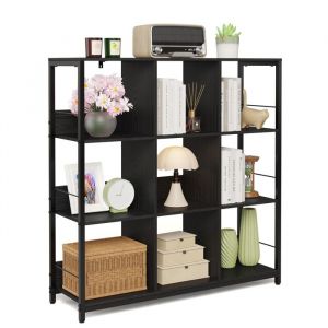 Bibliothèque 9 Cube à 3 Étagères Bealife Meuble Rangement pour Bureau Salle de Séjour Chambre 100 x 30 x 101,5 cm Noir