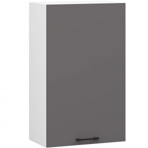 Armoires de cuisine haute Akord W50 oliwia H720 Blanc 50 cm 1 porte fa&ccedil;ade Gris Graphite 2 &eacute;tag&egrave;res 50x30x72 cm