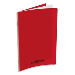 Conquerant 400076045 - Cahier Classique piqué A4 couv. PP rouge 48 pages 90g/m², Grands carreaux