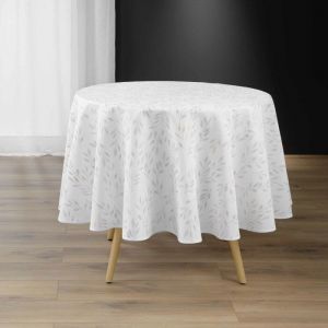 Douceur d'int&eacute;rieur, Nappe Ronde (Diam&egrave;tre 180 cm) Lonigold, Polyester Imprim&eacute; M&eacute;tallis&eacute;