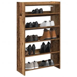 VidaXL Étagère À Chaussures Vieux Bois 60x25x100 Cm Bois D'ingénierie
