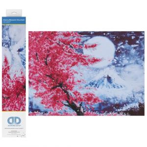 Diamond Dotz Cherry Blossom Mountain Kit de Peinture au Diamant, Résine, Blanc, 15 x 20,5 cm