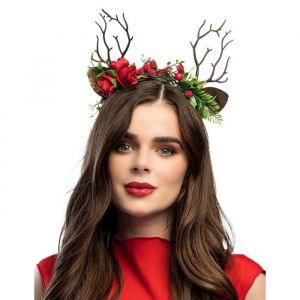 Boland Serre-t&ecirc;te renne, coiffe avec peluche pour costumes de carnaval, carnaval, soir&eacute;e &agrave; th&egrave;me, diad&egrave;me cerf