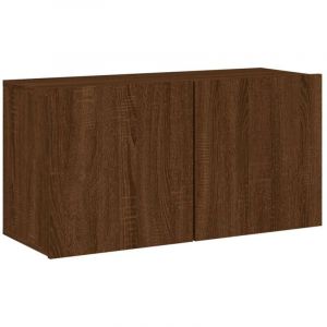 VidaXL Meuble TV mural chêne marron 80x30x41 cm