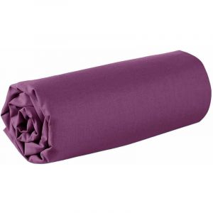 Drap housse - 140 x 190 cm - 100% coton - 57 fils - Made in France - Prune