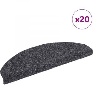 VidaXL Tapis d'escalier autocollant 20 pcs gris foncé 65x21x4 cm