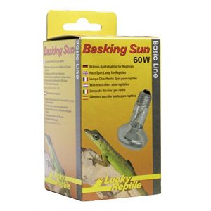 Lucky Reptile Lampe chauffante Basking Sun - Lampe Solaire 60W pour Douille E27 - réflecteur spécial - Lampe avec Spectre Lumineux Naturel - éclairage & Chaleur pour Reptiles & Plantes