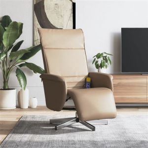 VidaXL Fauteuil Inclinable de Massage avec Repose-pieds, Chaise de Relaxation avec Dossier, Siège avec Accoudoirs Salon, Moderne, Salon Cappuccino