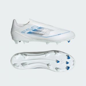 Adidas Unisex Chaussure F50 League sans lacets terrain souple/multi-surfaces, Cloud White/Silver Metallic/Cloud White, 45 1/3