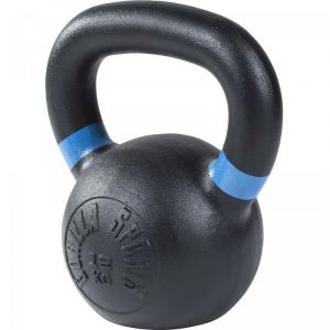 Gorilla Sports Kettlebell en fonte noir avec couleur rayé poignées disponible de 4kg à 32kg - Haltère russe - Poids : 12 KG