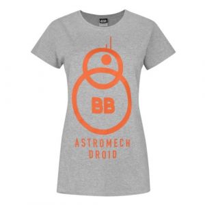 Image de T shirt Le Réveil de la Force 'BB8 Astromech Droid' Femme (M) (Gris) UTNS4231