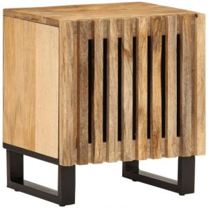 VidaXL Table de Chevet, Armoire de Lit avec Rangement, Table de Nuit, Meuble de Chambre &agrave; Coucher Int&eacute;rieur, Bois de Manguier Massif Brut