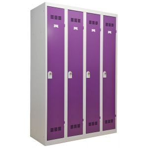 Vestiaire industrie propre - 4 cases - Gris perle et prune